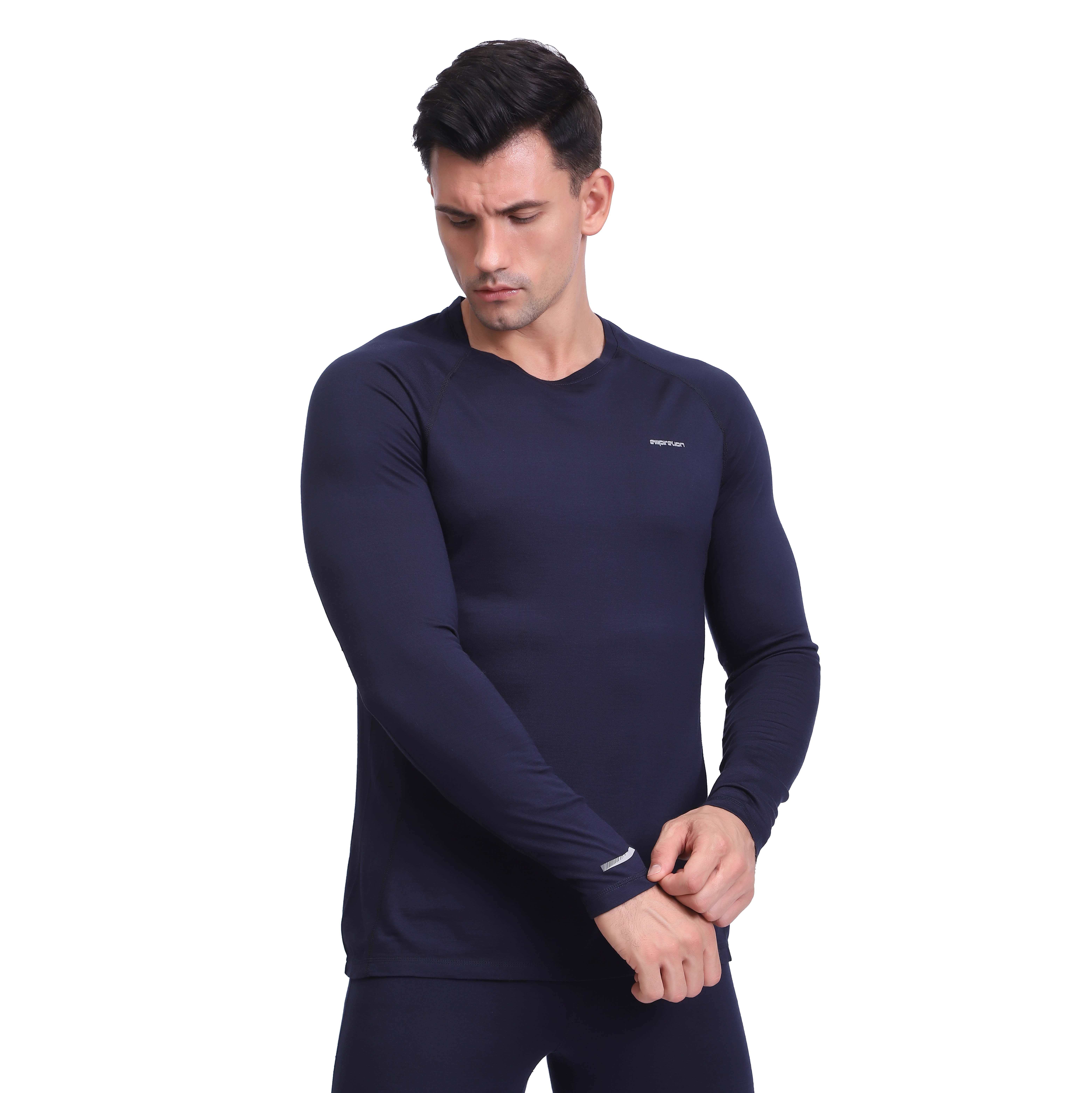 Merino Wollmischung Unterwäsche Langarm Basisschichtschicht für Männer
