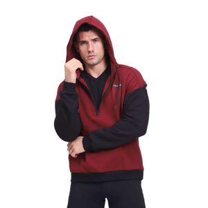 Kängurutasche mit halbem Reißverschluss für Herren Stilvolle Sport-Sweatshirt-Oberteile