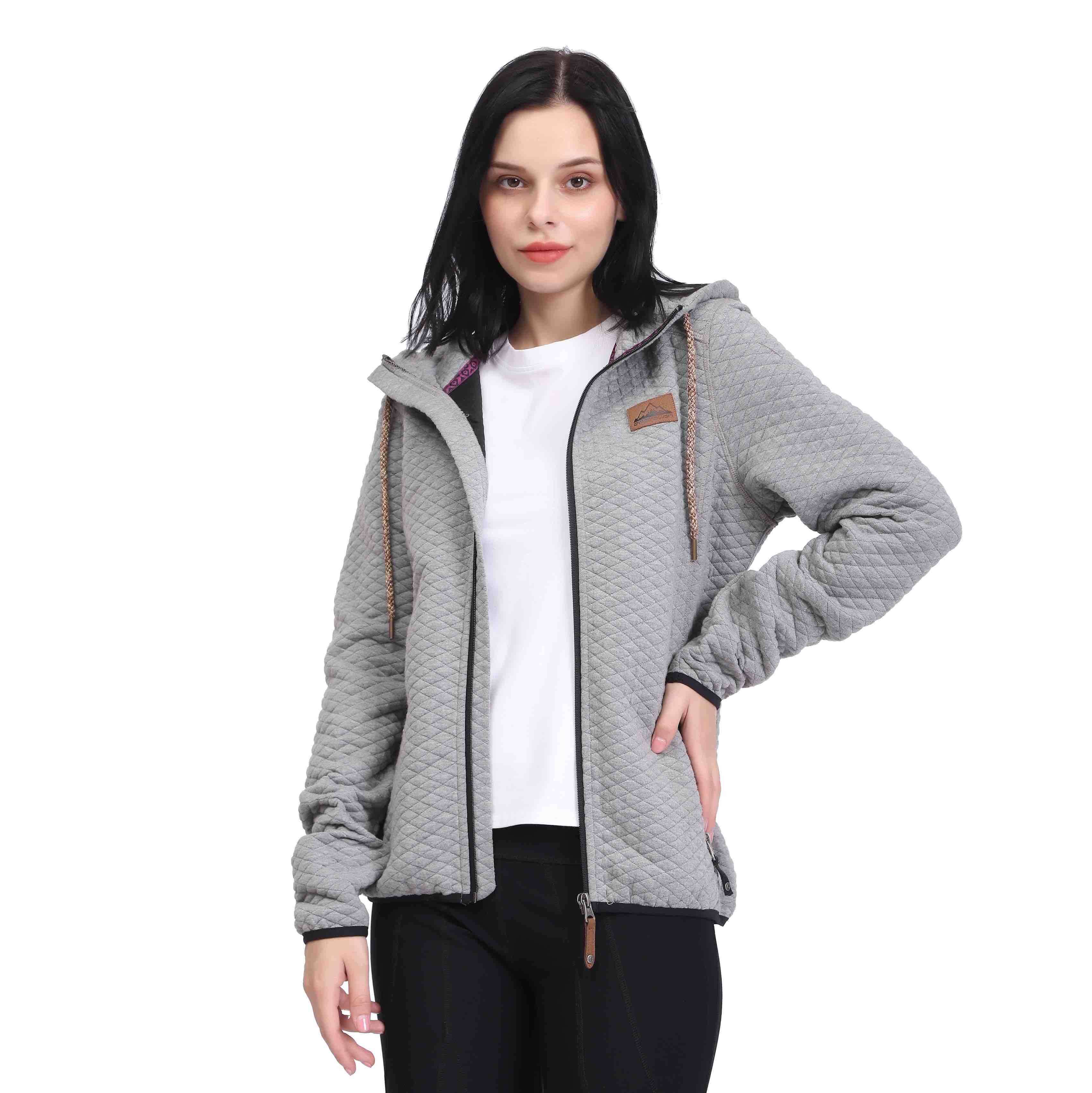 Wander-Sweatshirt mit Steppmuster und Reißverschluss für Damen