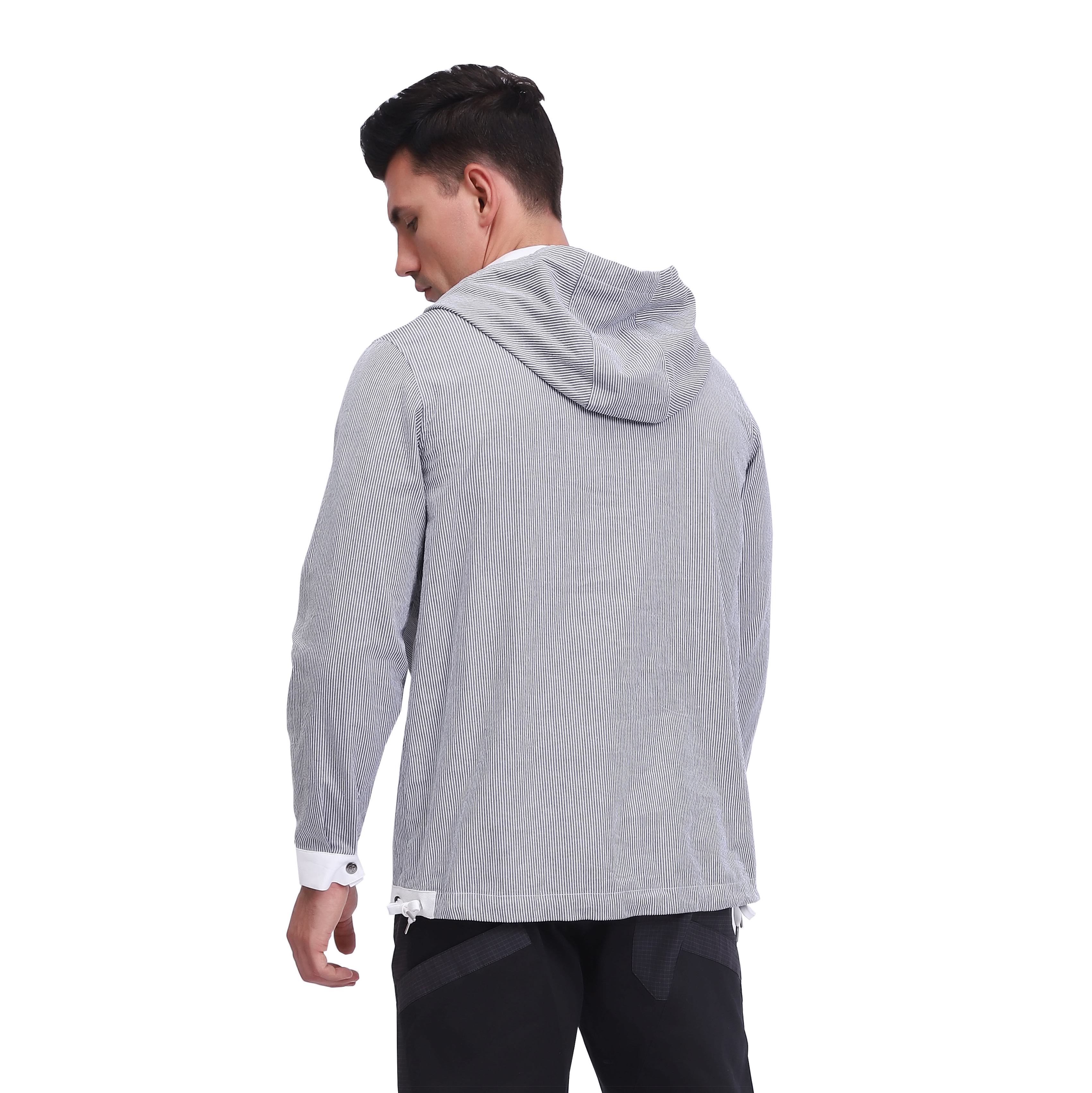 "Herren Stripes Hoodie Shirt Wandern Angeln Sport Casual Top"