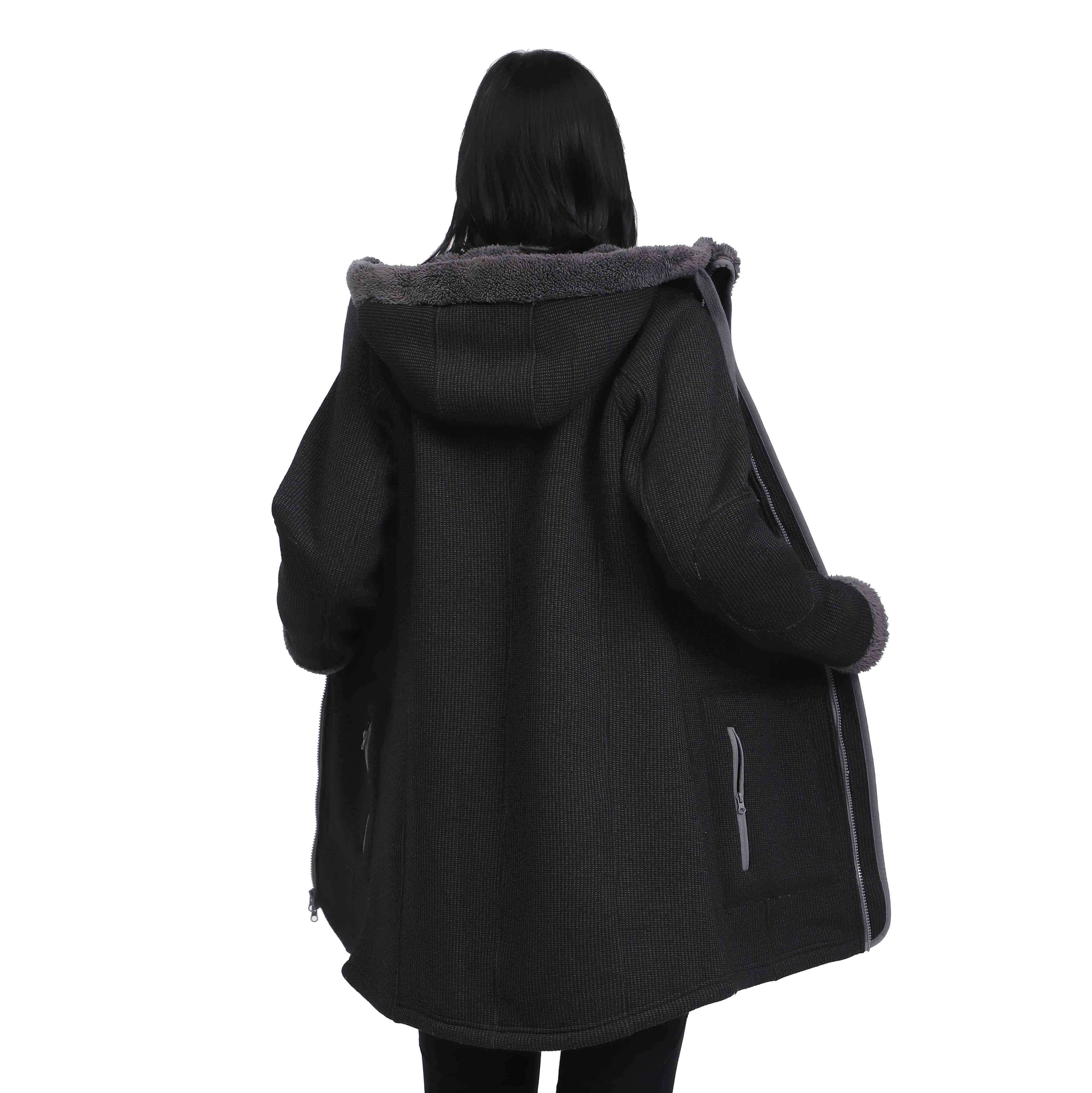 Frauen Sherpa Fleece Binded Winter Parka Manteljacke