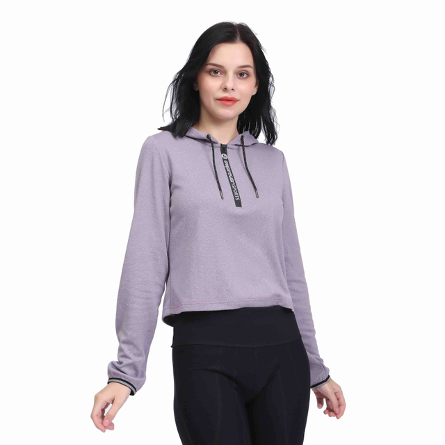 Damen-Langarm-Trainings-Crop-Top-Sweatshirt-Hoodies